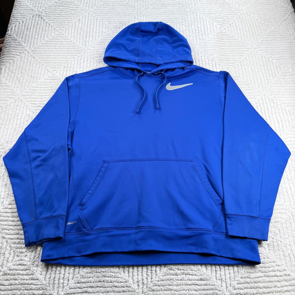 Nike Hoodie Mens XL Blue Therma FIT Pullover Street Gorpcore Gym Training Urban